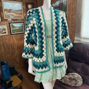 Handmade Granny Knit Cardigan Sweater